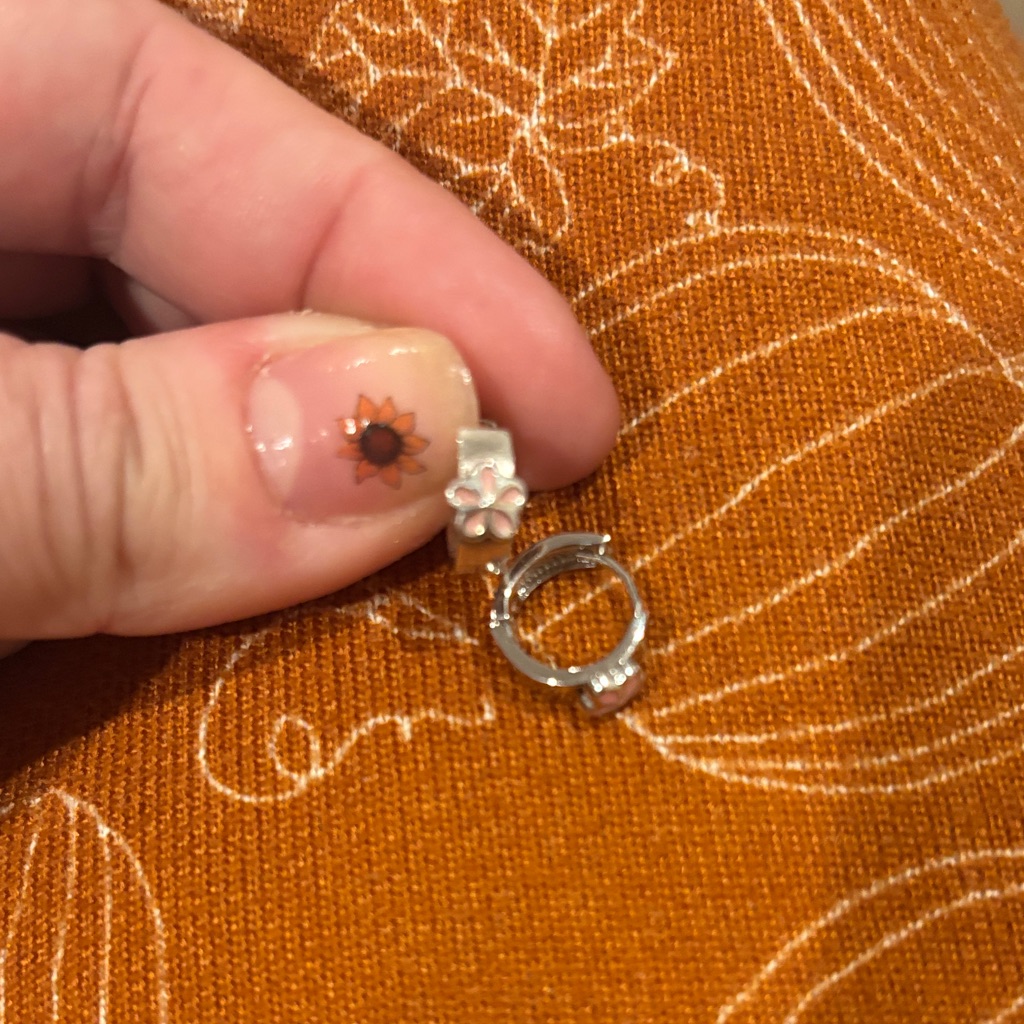 Babies/Kids Silver And Pink Flower Earrings Fred Meyer Jewelers